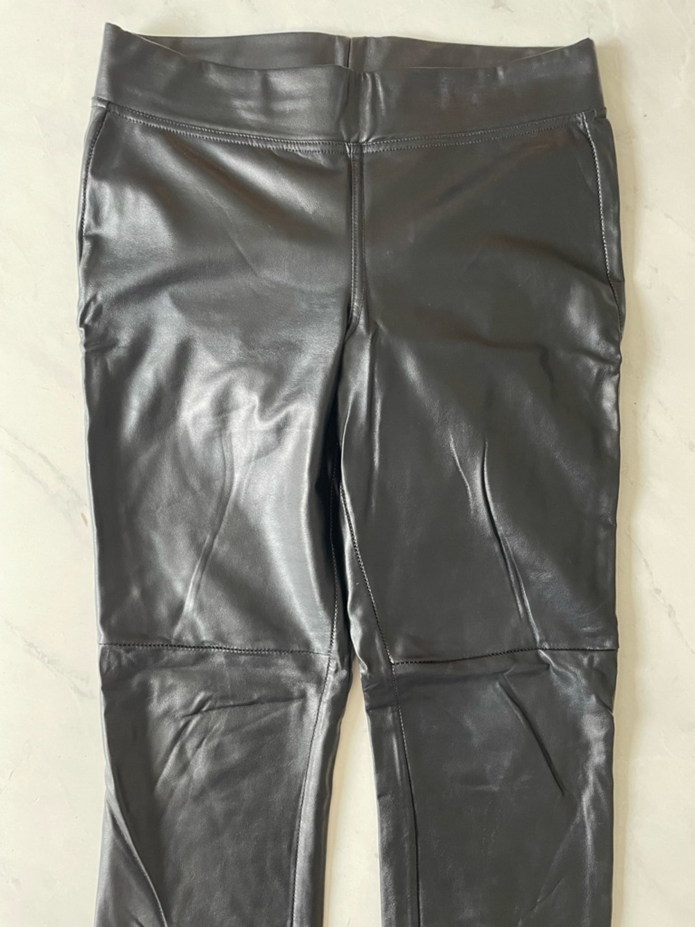 HUE Black Faux Leather Leggings